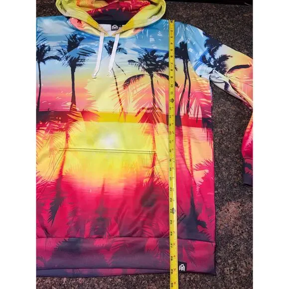 Into the Am Tropical Sunset Beach Palm Tree Hoodie Size L - Picture 6 of 10